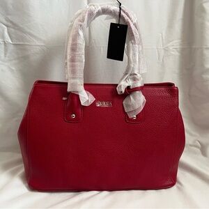Furla Leather Tote Bag in Red